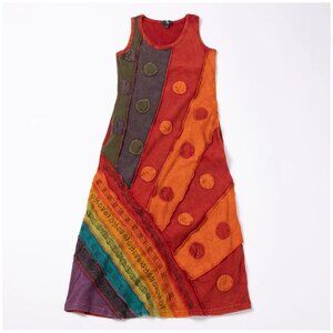 Red, Orange, Rainbow Sleeveless Jersey Dress Size Medium, NWT, New with Tags